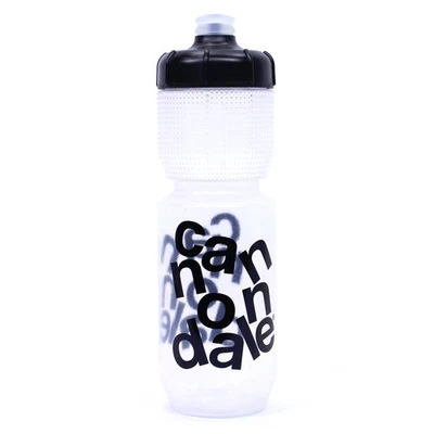 Botella de agua Cannondale Gripper logotipo apilado transparente con negro 750 ml/25 oz CP5302U20 Foto 1 de 2