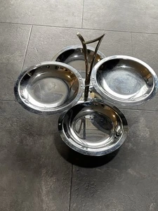 VIntage Mid Century Modern 4 Tier Tray Chrome Serving KROMEX Corp Dish Atomic - Picture 1 of 10