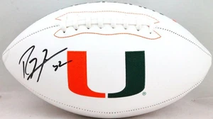 Ray Lewis Autographed Miami Hurricanes Logo Football- Beckett W *Black - Picture 1 of 10