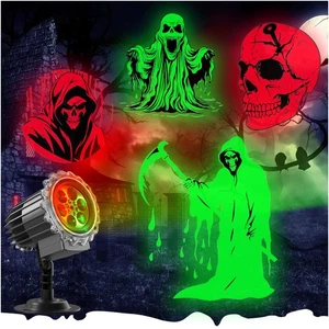 Halloween Projector Lights Indoor Outdoor, 2025 Upgraded 3D Dynamic Skull - Picture 1 of 9