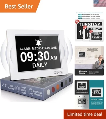 Elegante Reloj Calendario para Mayores - Pantalla Transparente con Brillo Ajustable Foto 1 de 4