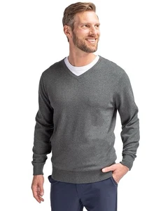 Cutter & Buck Charcoal Grey V-Neck Pullover Sweater Men’s Shirt Size XXL - Picture 1 of 9