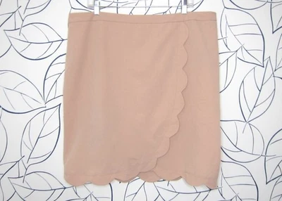 ASOS Dusty Pink Faux Wrap Skirt with Scallop Detail size US 14 - Image 1 of 4