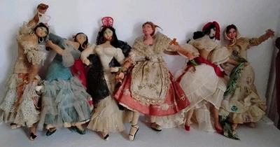 Vintage 11" Layna Artist Doll Klumpe Roldan Type Flamenco Dancer Lace Mantilla - Image 1 of 4