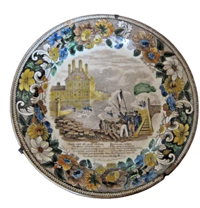 ASSIETTE parlante Creil Montereau Louis LEBEUF & Thibault Le chant des chasseurs - Picture 1 of 12