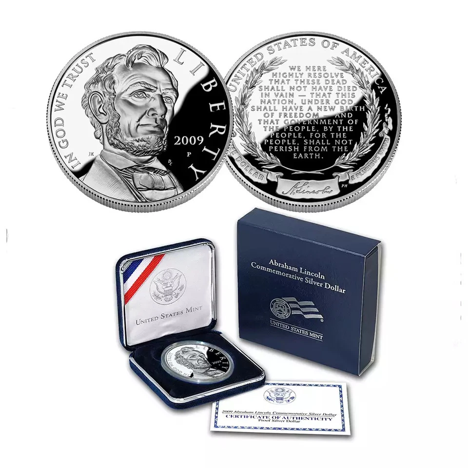 2009-P Abraham Lincoln Commemorative Silver Dollar Proof - Image 1 of 1