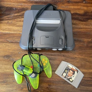 Nintendo 64 Console W/ Wires & Adapters 1 Remote 1 Game Golden Eye 007 works - Picture 1 of 22