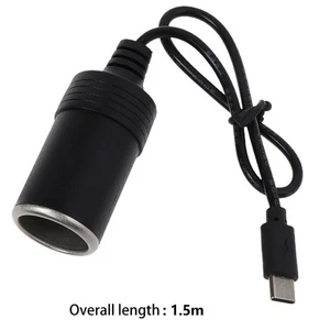 USB Type C to Car Cigarette Lighter Socket Adapter Cable For 45W PD Charger B - Picture 1 of 9