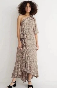 J.Crew Collection Leopard Print One-Shoulder Ruffle Hem Dress Size 20 NWT - Picture 1 of 18