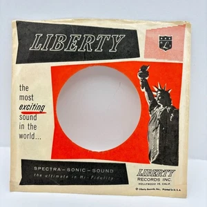 Liberty Records Company Sleeve 45 RPM Red Black Statue of Liberty Spectra-Sound - Picture 1 of 6