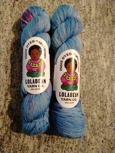 Lola Bean Garn Superwash Merino Luxus handgefärbtes Garn - 2er Set - 100gr ea. - Bild 1 von 4