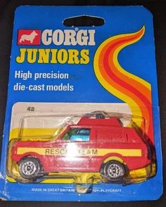 Vintage Corgi Juniors Range Rover Red Rescue Sealed Original Package - Picture 1 of 3