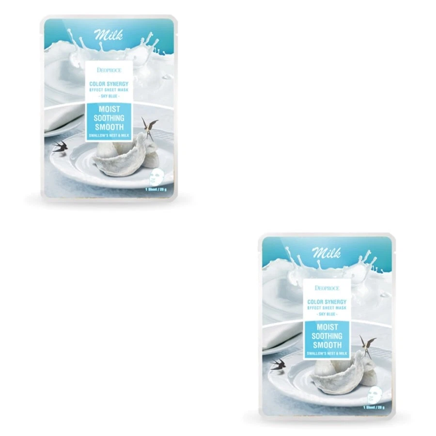 Deoproce Color Synergy Effect Sheet Mask Sky Blue Swallow's Nest and Milk 20g*10 - Image 1 of 1