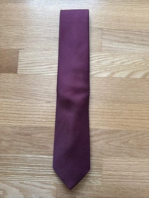 NWOT Michael Kors Men’s Burgundy Maroon Micro-Dot 100% Silk Neck Tie 2010s - Image 1 of 4