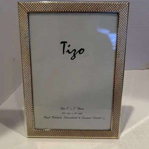 Tizo Gold Tone Silver Plated Picture Frame 5-1/2” x 7-1/2” - For 5” X 6” Photo - Picture 1 of 4