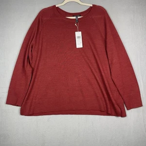 Eileen Fisher Pullover Sweater Womens XL Red Cedar Merino Wool Raglan NWT - Picture 1 of 8