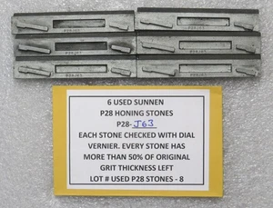 SUNNEN P28-J63 - 6 USED STONES - MORE THAN 1/2 OF ORIGINAL GRIT LEFT - LOT #8 - Picture 1 of 1