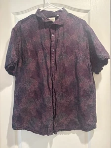 Baird McNutt Linen Blend Murano Shirt Men XL Floral Short Sleeve Button Up - Picture 1 of 9