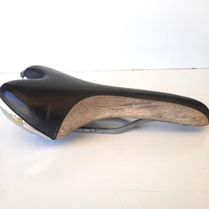 Fizik Pave Bike Seat Saddle Black White Leather Made in Italy Race B4 - Picture 1 of 10