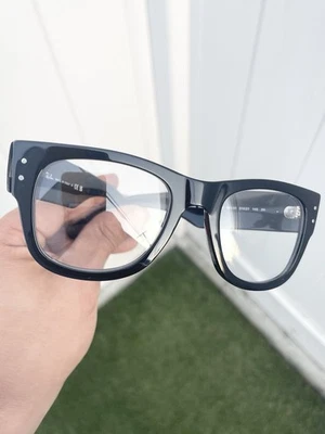 NWT Ray Ban Mega Wayfarer RB0840S 0840 Black Clear Size 51/21 Case Included - Image 1 of 4