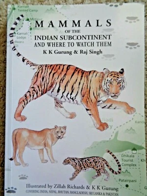 SIGNED Mammals of the Indian Subcontinent by Gurung & Singh Leopard Tiger Civet - Image 1 of 4