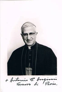 Bishop Antonio Giuseppe Angioni 1910-91 autograph signed 3"x4" photo Pavia Italy - Picture 1 of 1