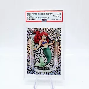 2024 Disney Topps Chrome Ariel #46 Mermaid Black & White Speckle /101 PSA 10 - Picture 1 of 4
