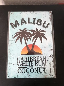 Malibu - Blechschild 30x20cm Nostalgie Retro Reklame Vintage Geschenk Deko Rum - Bild 1 von 1