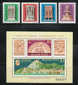 Hungary 1975 MNH Mi 3060-3063+Block 115 Sc B307-B311 European Architecture ** - Picture 1 of 2