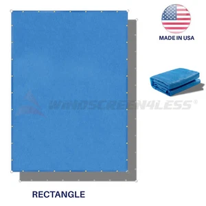 240GSM Sun Shade Sail Blue Straight Edge Finish Canopy Awning Patio 6x6 10x40'FT - Picture 1 of 9