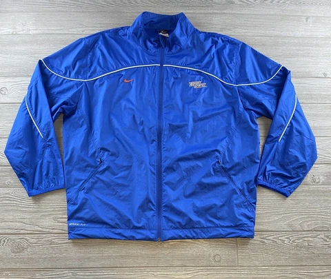Nike Storm-Fit Boise State Broncos NCAA Windbreaker FullZip Blue Jacket Size XL Cover