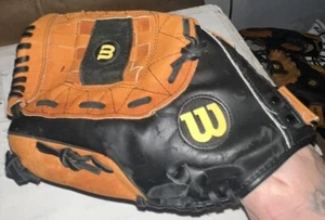 Wilson Softball Glove 13” A0352 ES13 Leather Mitt LHT Black/Brown - Picture 1 of 8