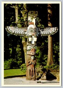 Totem Pole, Stanley Park, Vancouver, British Columbia, Chrome Postcard
