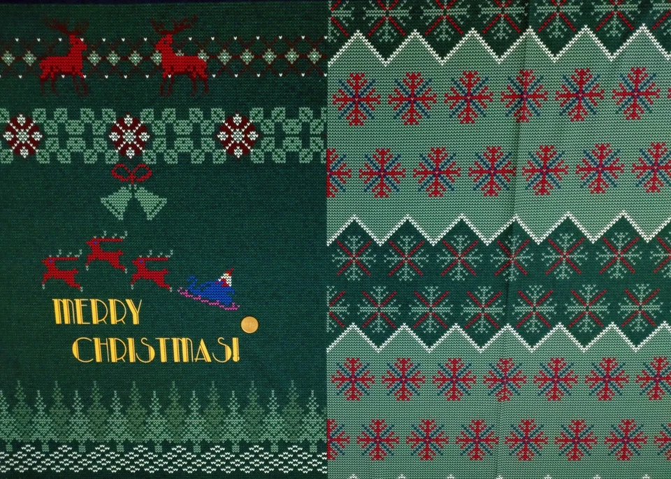 Merry Christmas Panel grün French Terry geraut Xmas Sweaty Weihnachtsstoff - Bild 1 von 1