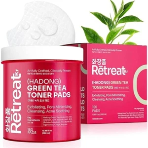 Green Tea Toner Pads Korean - AHA BHA & Glycolic Acid, 150 Exfoliating Pads, XL - Picture 1 of 6
