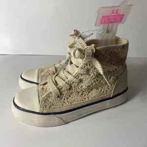 Niños Place Niñas Encaje Crochet Top Alto Encaje Marfil Zapatos Talla 11 Nuevos con Etiquetas - Imagen 1 de 7