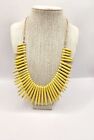 Gold Tone & Yellow Bead Necklace Statement  Necklace 