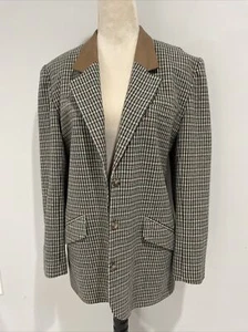 Vintage Liz Sport karierter karierter Blazer Jacke 10 Retro adrette Academia Revers - Bild 1 von 16