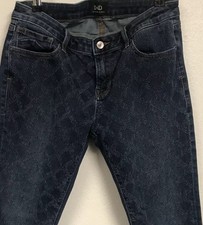 Wimens D-ID Skinny Ankle Blue Denim Jeans Stretch Size 29 Florence Criss Cross