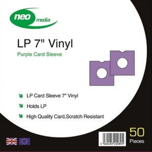 Pack of 50 x Purple 7 inch LP Record Album Card Sleeves/Covers High Quality - Picture 1 of 3