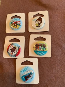 1987-1988 DATED CALIFORNIA RAISIN PIN BACK BUTTON LOT OF 5 - ALL MINT ON CARD - Picture 1 of 4