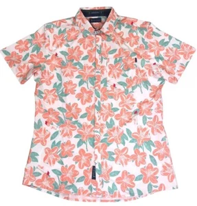 William Murray Button Up Shirt Men's Medium Azaleas Floral Golf Stretch - Afbeelding 1 van 18