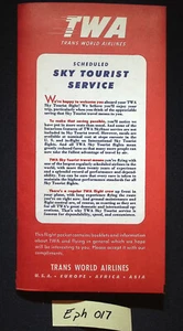 TWA Scheduled Sky Tourist Service Folder: TWA Air Routes in the USA Map, 1953 - Picture 1 of 17
