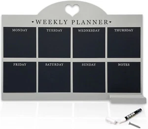 Weekly Planner and Menu Board for Kitchen, Wall Mounted Dry Erase LARGE 58x40cm - Picture 1 of 7