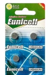 LR41 EUNICELL 192 (4 piece) LR41 AG3 392A 192 SR41 LR736 392 Alkaline Battery - Picture 1 of 2