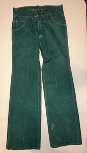 Vintage 70s Red Snap Green Flared Leg Men’s Pants Appx 28x30 Pocket Pants - Bild 1 von 9
