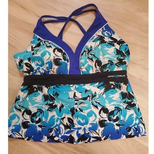 Zero Posur Tankini royalblau & türkis Größe 14 verstellbare Träger - Bild 1 von 7