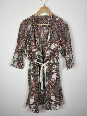 Vero Moda Paisley Floral Long Kimono Wrap Belt Boho Style S UK 8–10 - Image 1 of 4