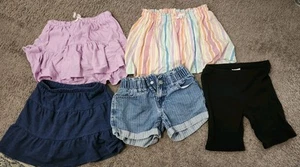 Lot Of Girls Skorts Skirt Shorts Size 8 Cat&Jack Purple Rainbow Blue Jean Black - Picture 1 of 6