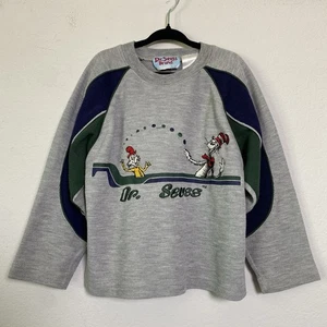 VTG Dr. Seuss Sweatshirt Boys Size 5 Cat In The Hat Green Eggs & Ham Embroidered - Picture 1 of 9
